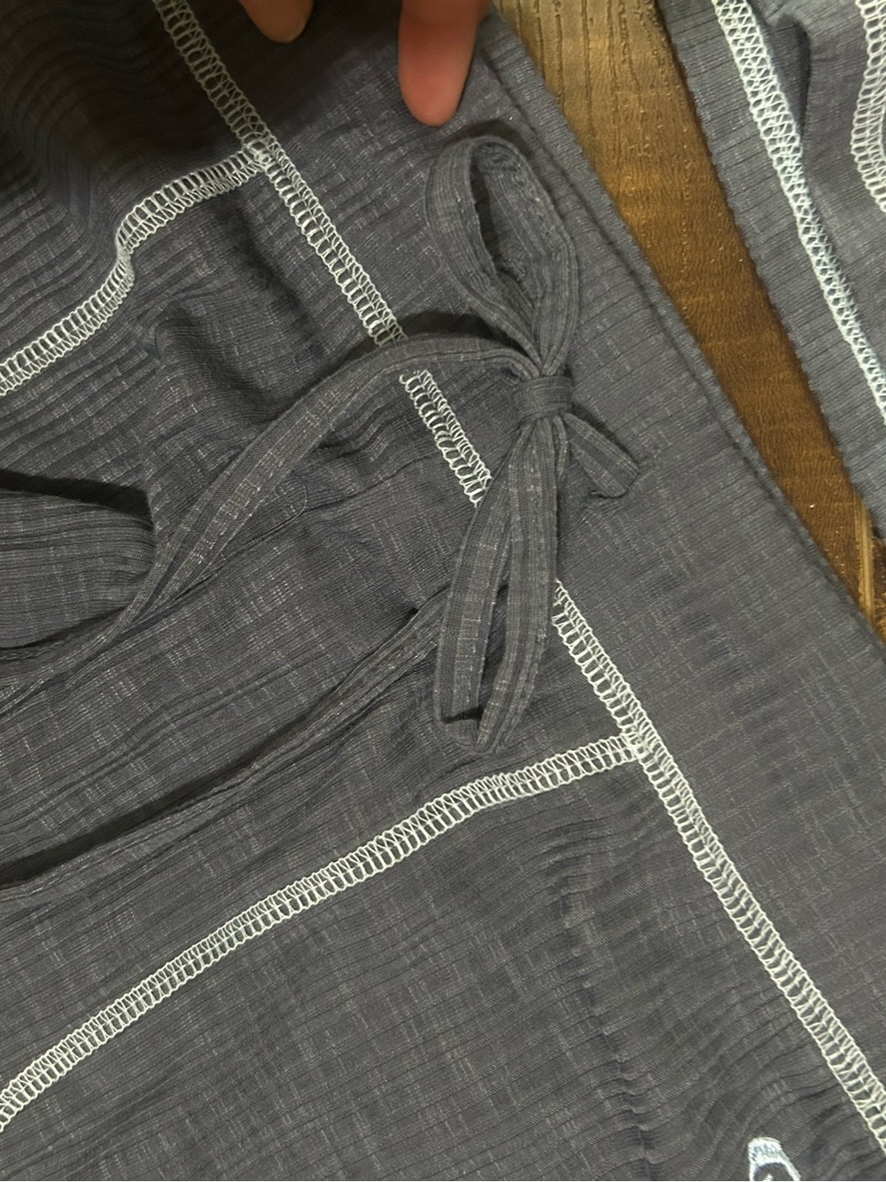 Roxy Slate Blue Ribbed Tank & Drawstring Shorts Sleep Set - Picture 5 of 5